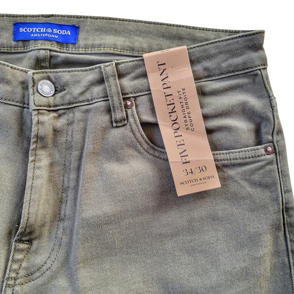 Scotch & Soda // M's Straight Leg 5-Pocket Jeans // 34 // Dusty Olive - Picture 5 of 11